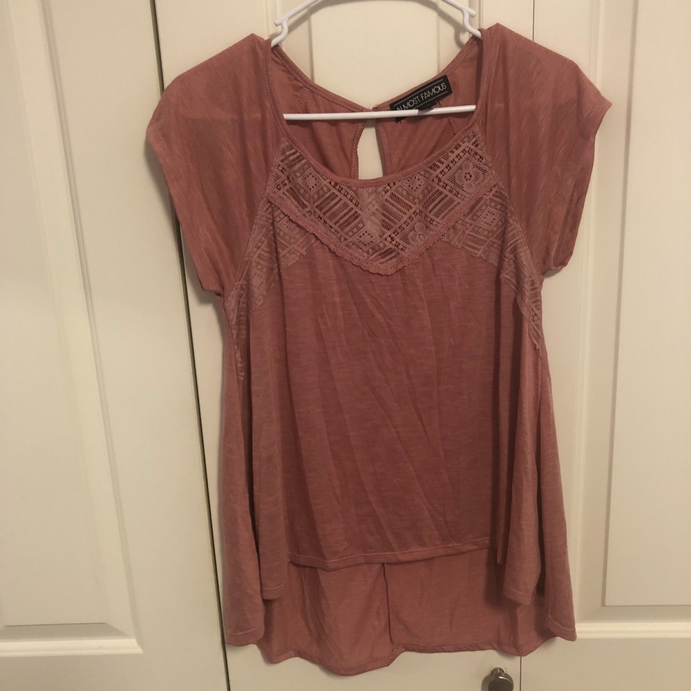 Rose colored flowy top size medium